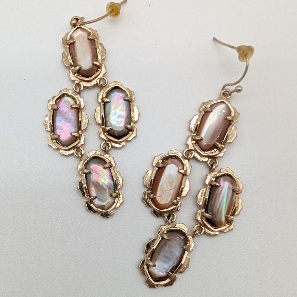 Kendra Scott Vintage Carla Earrings Carly island escape black brown pearl gold